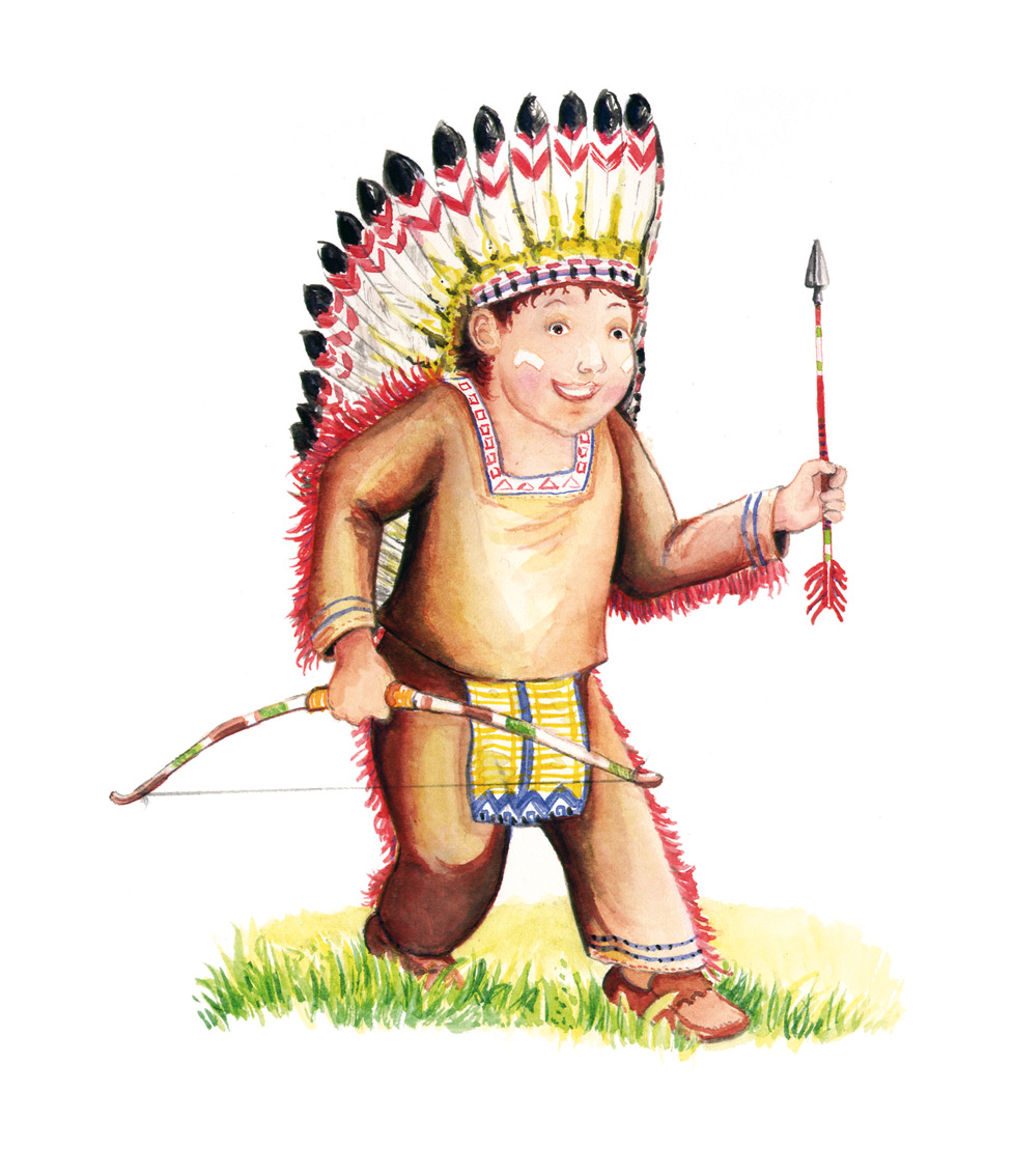 Indianer Kinderbuchillustration